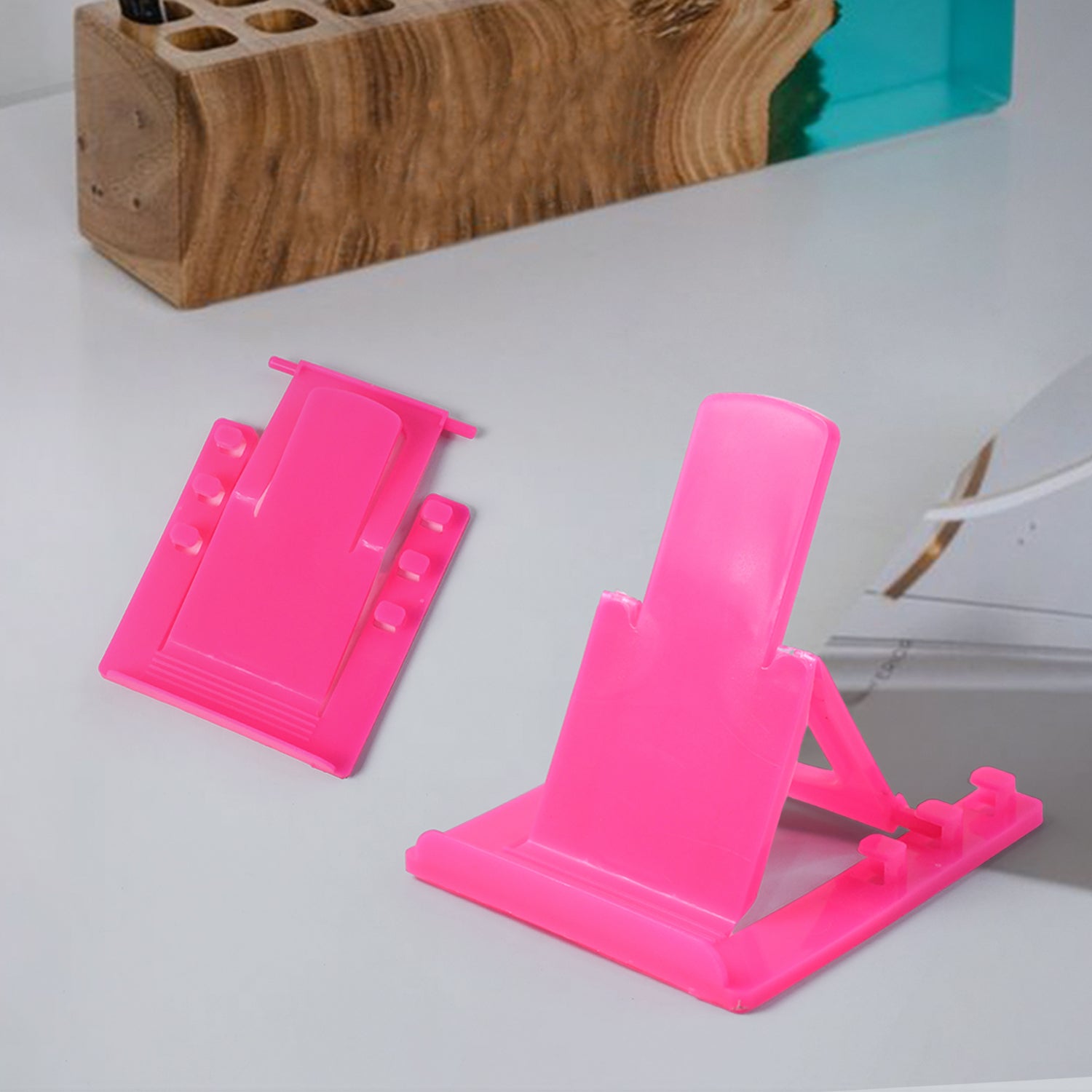 Adjustable Foldable Plastic Mobile Phone Stand Holder (1 Pc) Adjustable Foldable Plastic Mobile Phone Stand Holder (1 Pc)